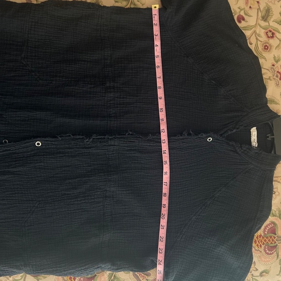 Free People Summer Daydream button down shirt-  BLACK - Picture 5 of 5